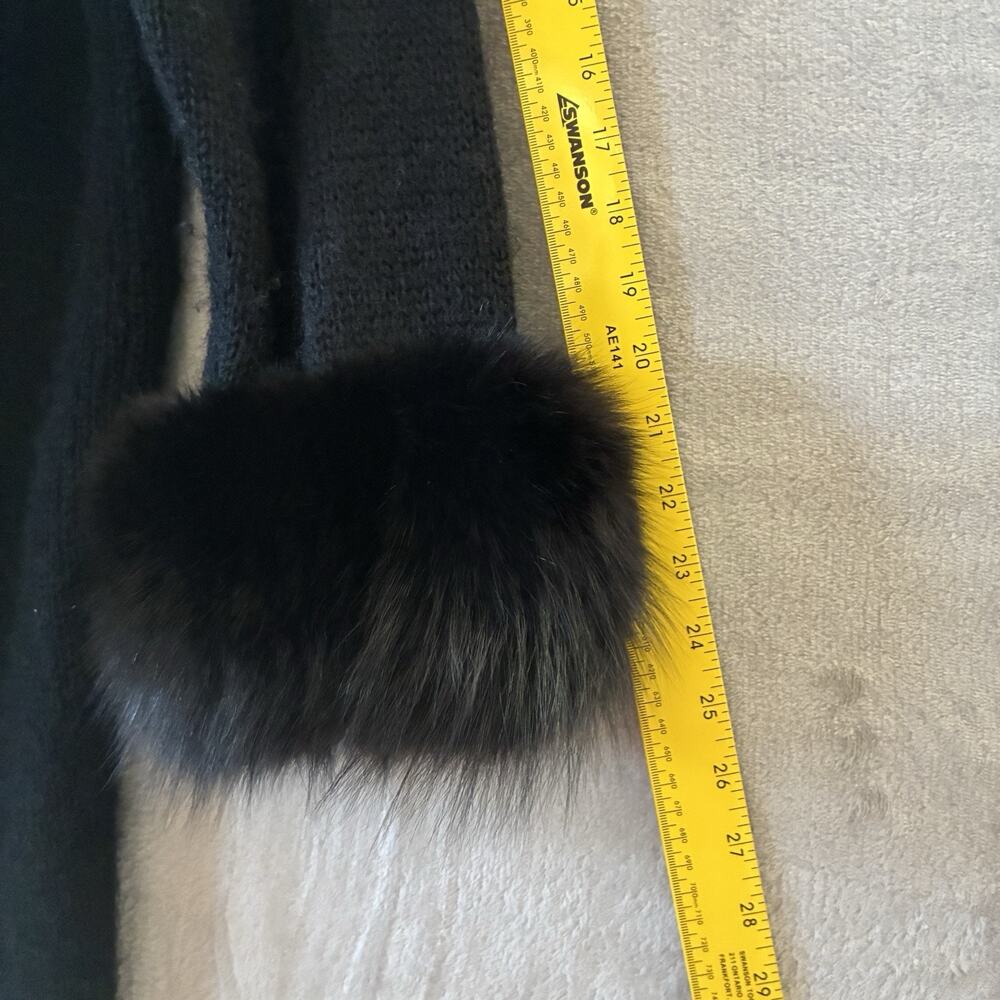 Nordstrom Gallery Designs By Rachelle Mohair Sweater Jacket Fox Fur Trim Size M - Picture 10 of 11